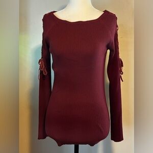 89th & Madison Wine Off-the-Shoulder Sweater